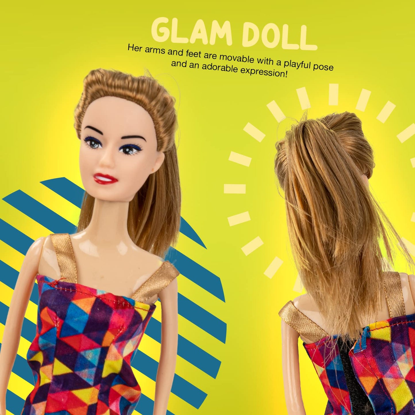 BAYBEE Little Princess Doll for Girls Dressup Toys Girls Doll Set Foldable Hands & Legs Girl Doll with Fashion Accessories Doll House Kids playset