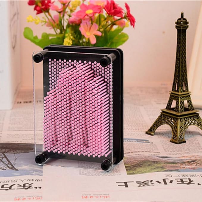 3D Pin Art Sculpture Impression Toy Birthday Gifts for Kids Children Friends Brother Sister Toy Gift for Daughter Son Boys Girls (Home Decor) (Light Pink, Medium)