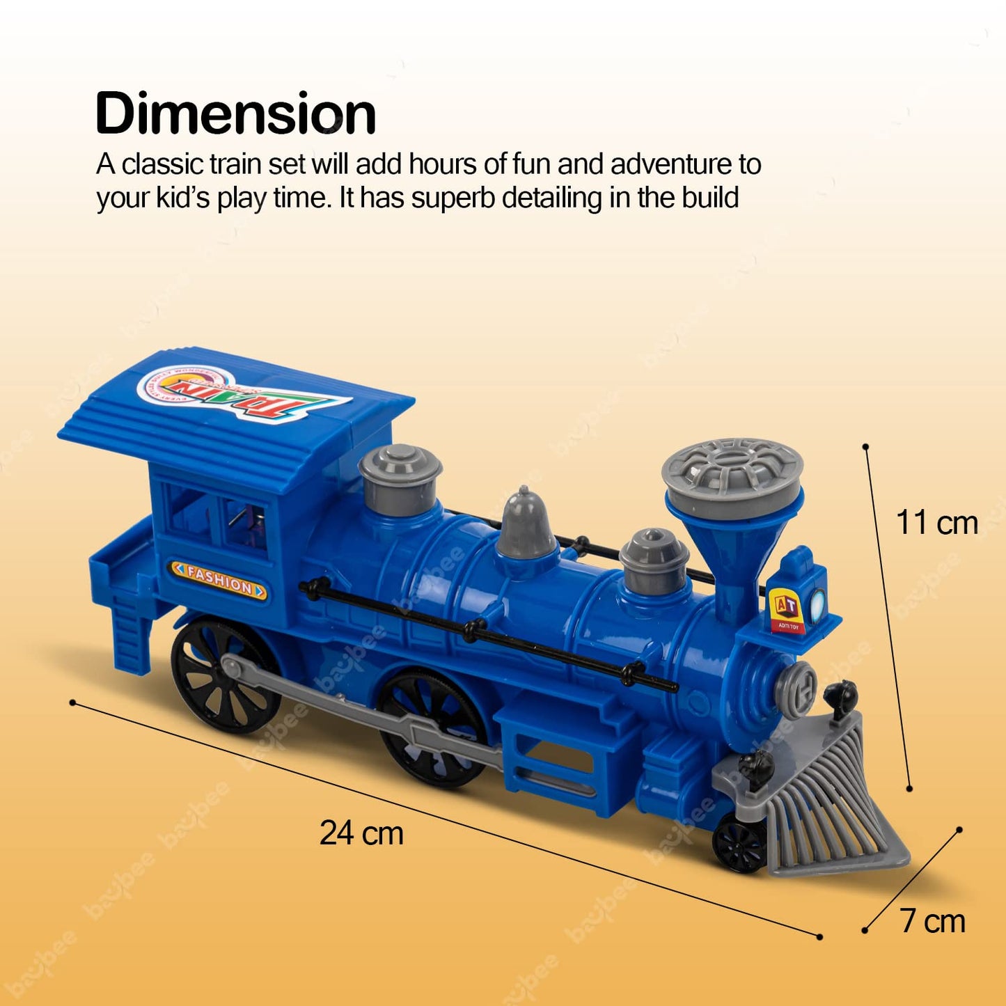 Baybee Steam Engine Train Toys for Kids, Pull and Go Train Toy with Light