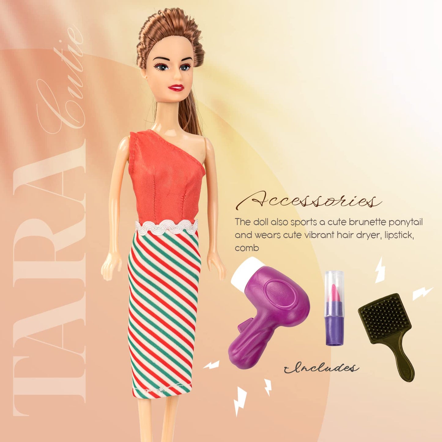 Baybee Stylish Fashion Doll Set for Girls Moveable Arms & Legs Doll Girl Toys with Cute Accessories Kids