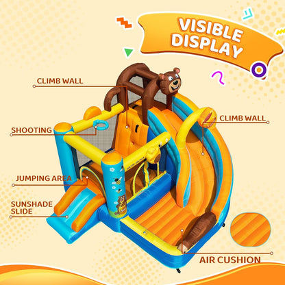 Inflatable Bounce House for Kids Fun, Double Slide Jumping Inflatable Bouncer Blow Up Toddler Bouncy House with Blower Use for Indoor & Outdoor