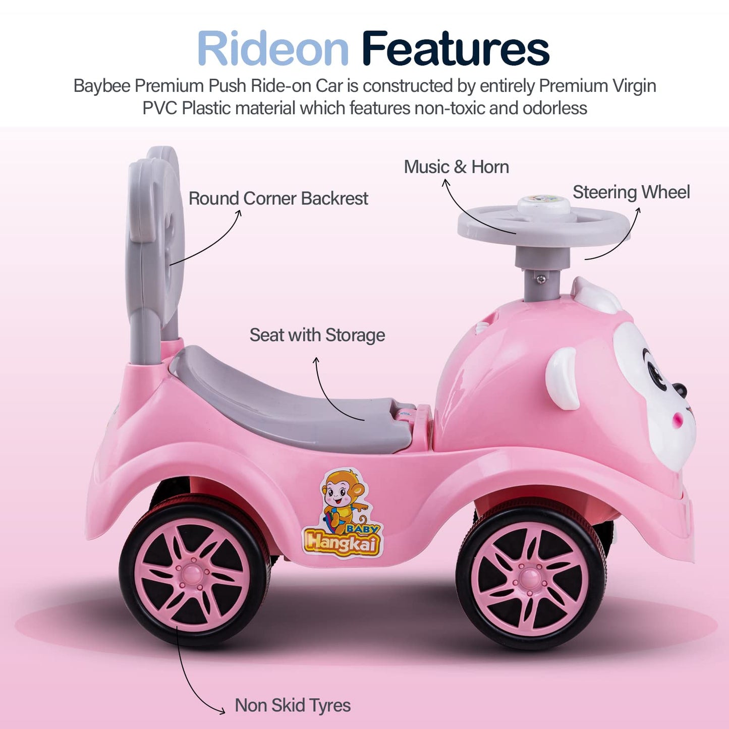 Baybee Monkey Baby Ride on Car Suitable for Boys & Girls