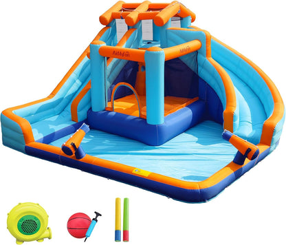 Inflatable Bounce House for Kids 2-15 with Double Slide Ice Cream Theme