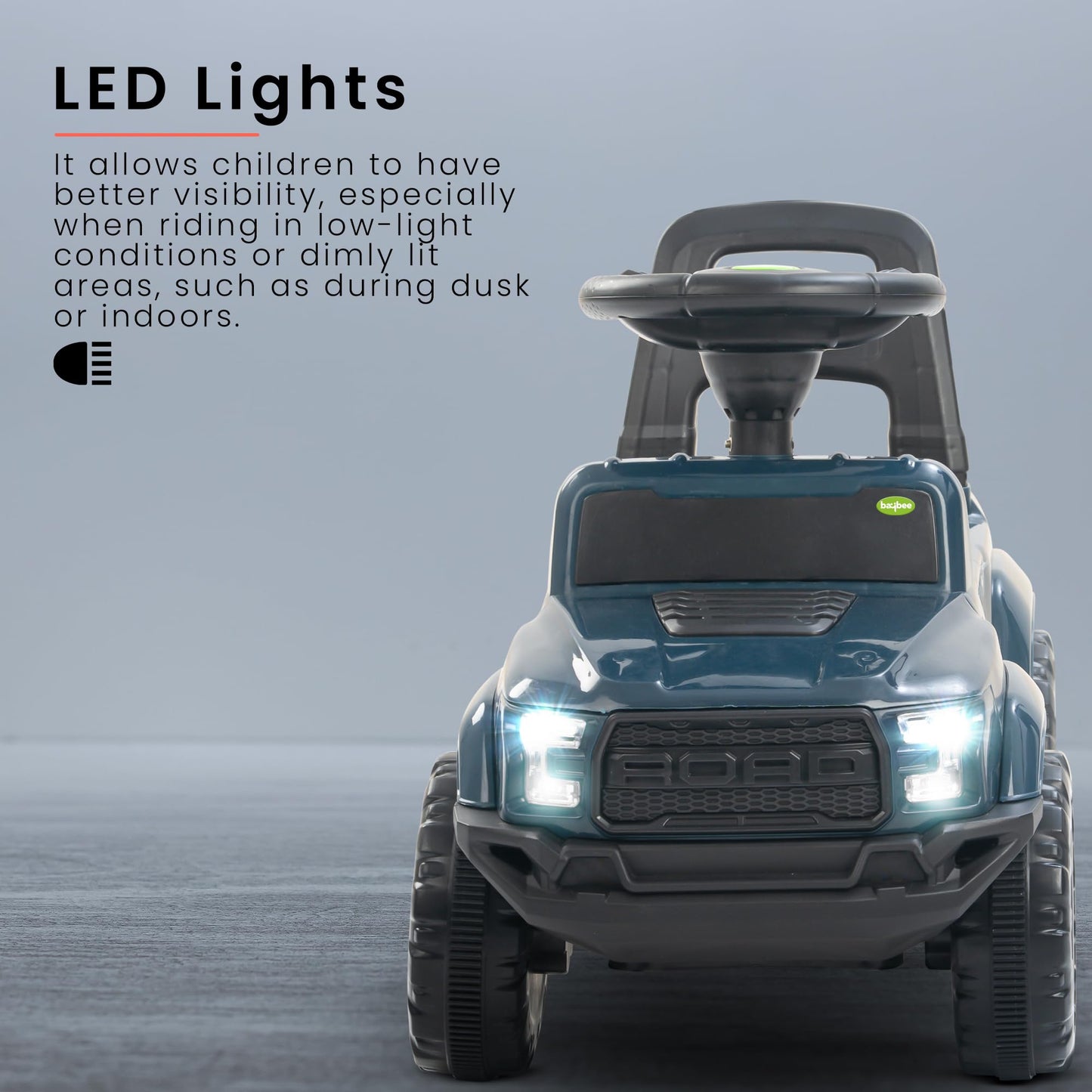 Baybee Push Ride on Baby Jeep for Kids Toys with LED Light & Storage Bin