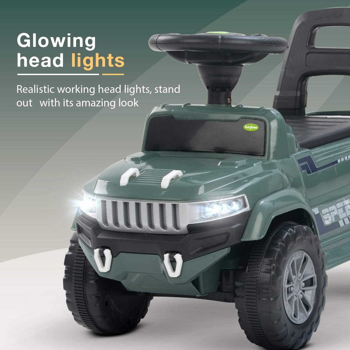 Baybee Speedy Baby Ride on Car for Kids, Push Ride on Toy With Led Light