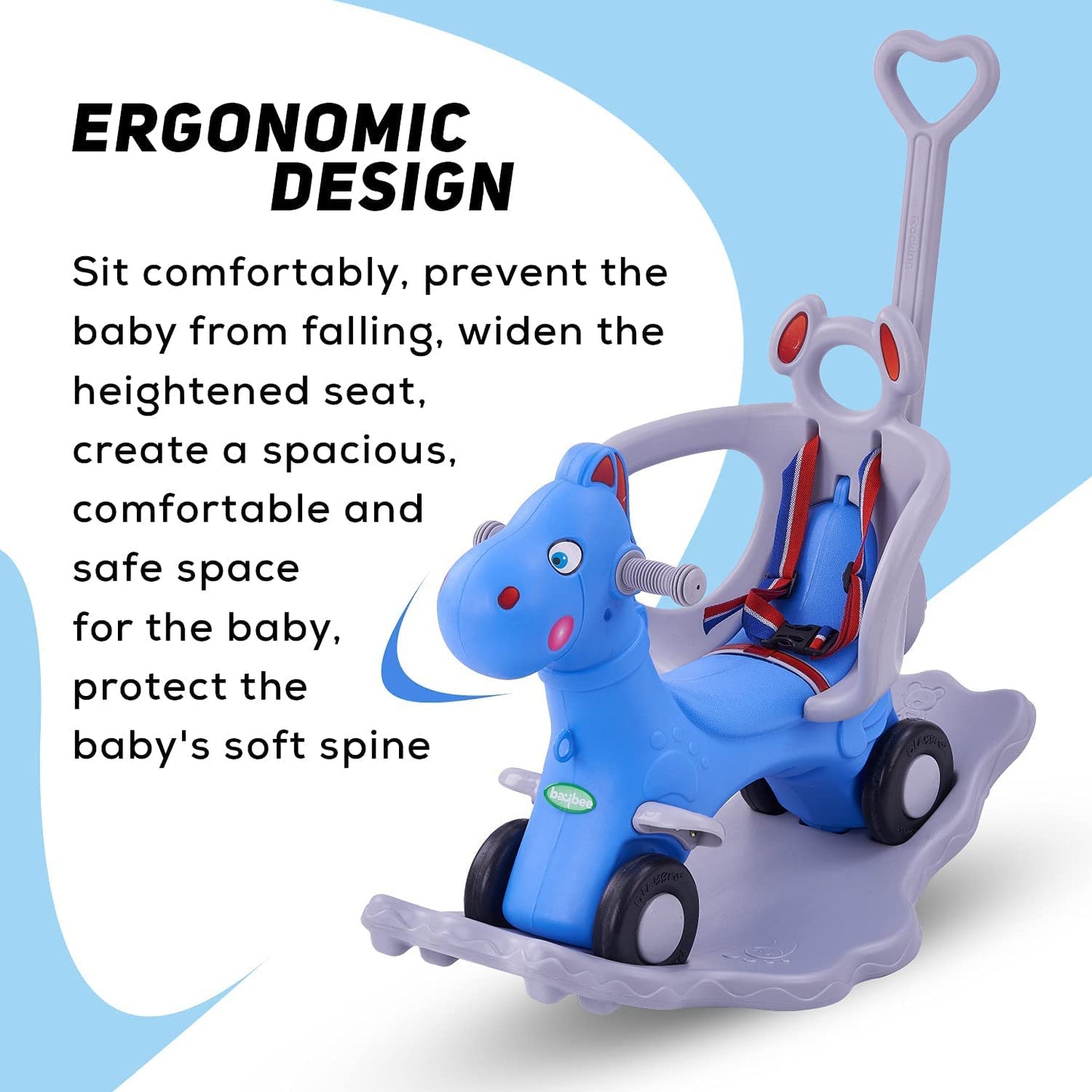 Baybee 3 in 1 Baby Horse Rider Ride on Toy Car for Kids