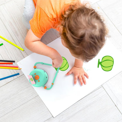 Drumstone (𝗦𝗽𝗲𝗰𝗶𝗮𝗹 𝟱 𝗬𝗲𝗮𝗿𝘀 𝗪𝗮𝗿𝗿𝗮𝗻𝘁𝘆 Magic Drawing Robot for Kids – Fun, Interactive Robot with Drawing Cards for Creative Skills, Hand-Eye Coordination, Writing, and Drawing