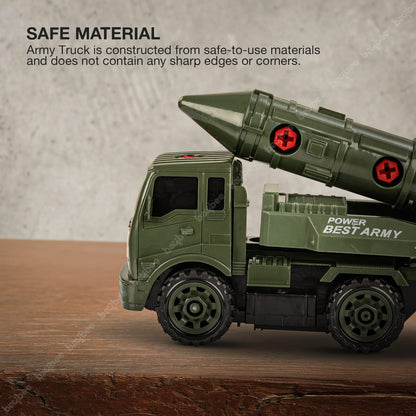 BAYBEE Friction Powered Push and Go Military Truck Toys for Kids