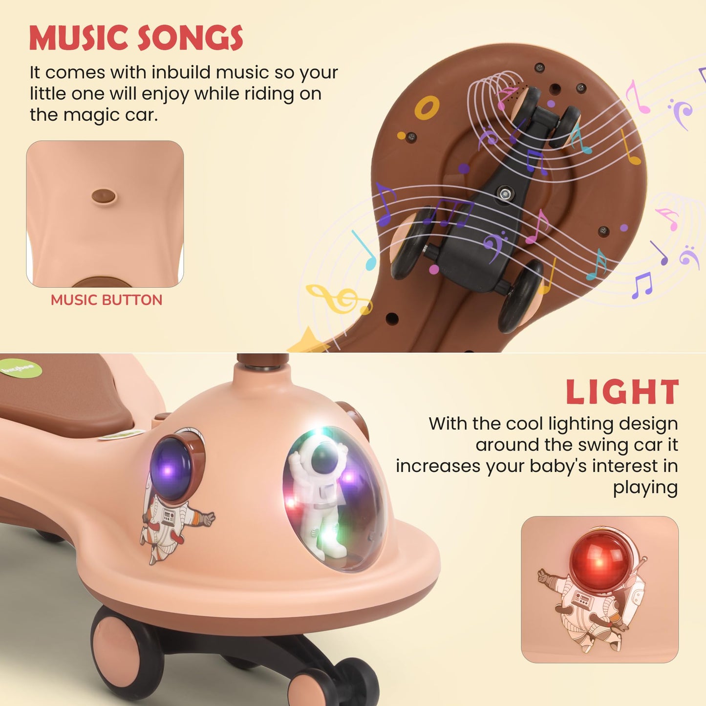 Baybee Astro Baby Swing Car for Kids