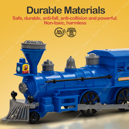 Baybee Steam Engine Train Toys for Kids, Pull and Go Train Toy with Light