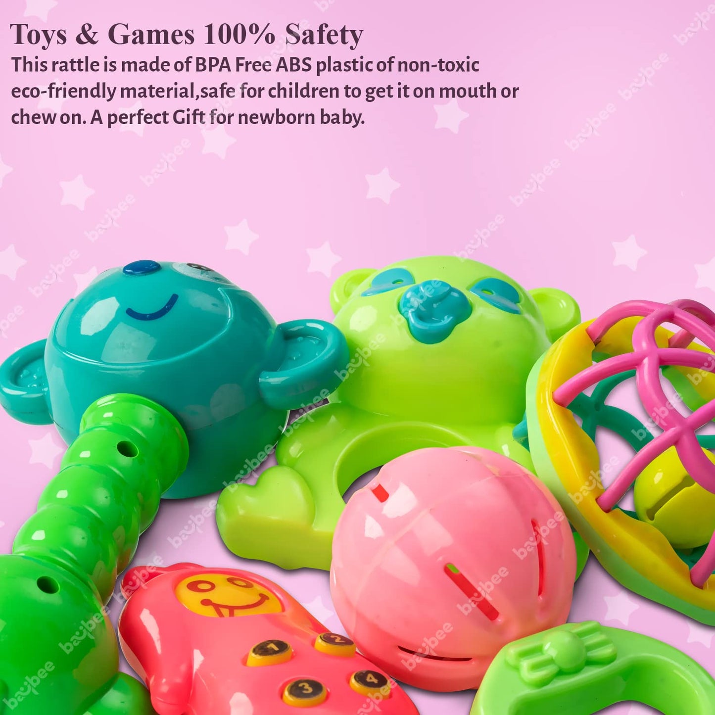 Baybee 5 Pcs Baby Toys Rattles Set for Babies