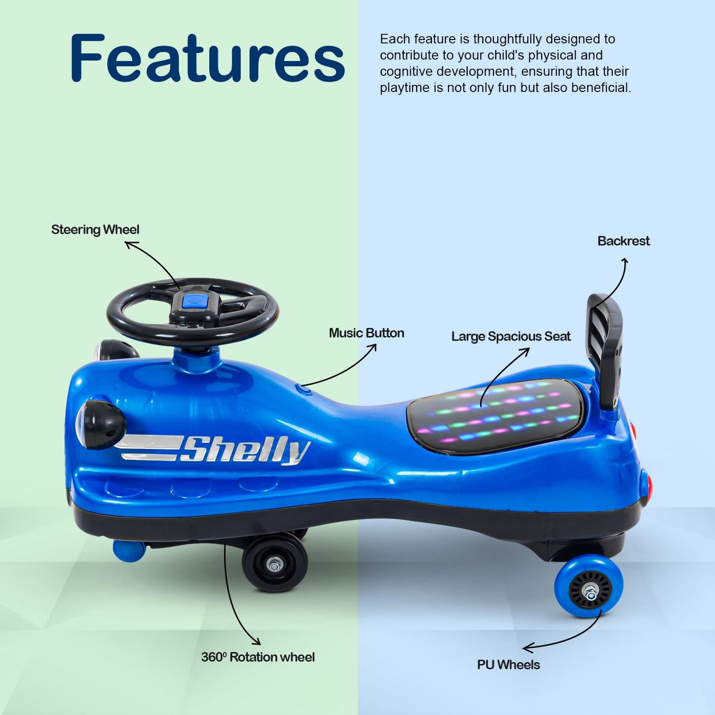 Baybee Trio Kids Magic Swing Cars for Kids, Twister Ride on Toy Kids Car