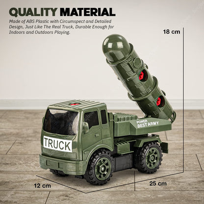 BAYBEE Friction Powered Push and Go Military Truck Toys for Kids