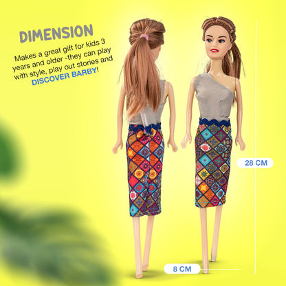 BAYBEE Little Princess Doll for Girls Dressup Toys Girls Doll Set Foldable Hands & Legs Girl Doll with Fashion Accessories Doll House Kids playset