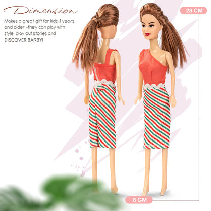 Baybee Stylish Fashion Doll Set for Girls Moveable Arms & Legs Doll Girl Toys with Cute Accessories Kids
