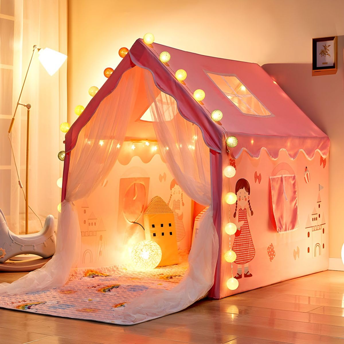 Colorfull and Extremely Light Weight Indoor and Outdoor Kids Play Tent House for 10 Year Old Girls and Boys Childrens, Multi, Tent House Theme (SMILEY)
