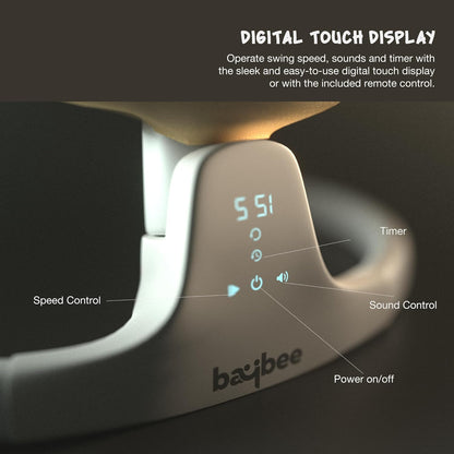 BAYBEE Lullabies Automatic Electric Baby Swing Cradle for Baby with Adjustable Swing Speed, Recline, Remote | Baby Rocker with Mosquito Net, Safety Belt, Music, & Toys | Swing for Baby (Yellow)