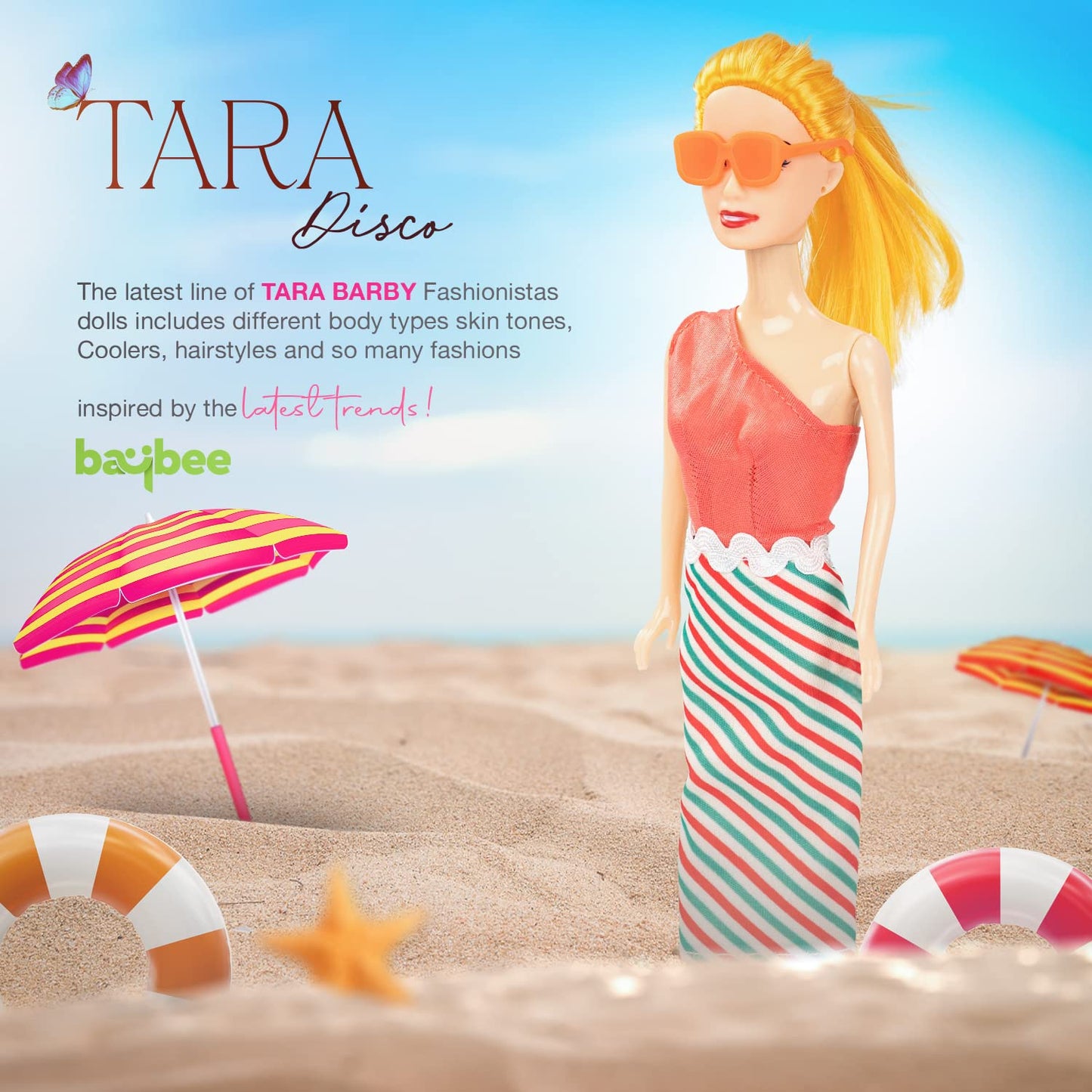 BAYBEE Little Princess Doll for Girls Dressup Toys Girls Doll Set Foldable Hands & Legs Girl Doll with Fashion Accessories Doll House Kids playset