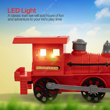 Baybee Steam Engine Train Toys for Kids, Pull and Go Train Toy with Light