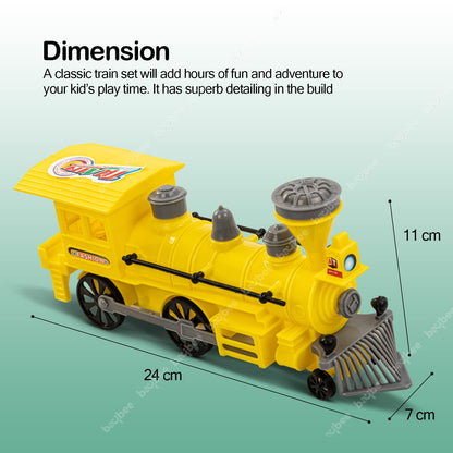 Baybee Steam Engine Train Toys for Kids, Pull and Go Train Toy with Light