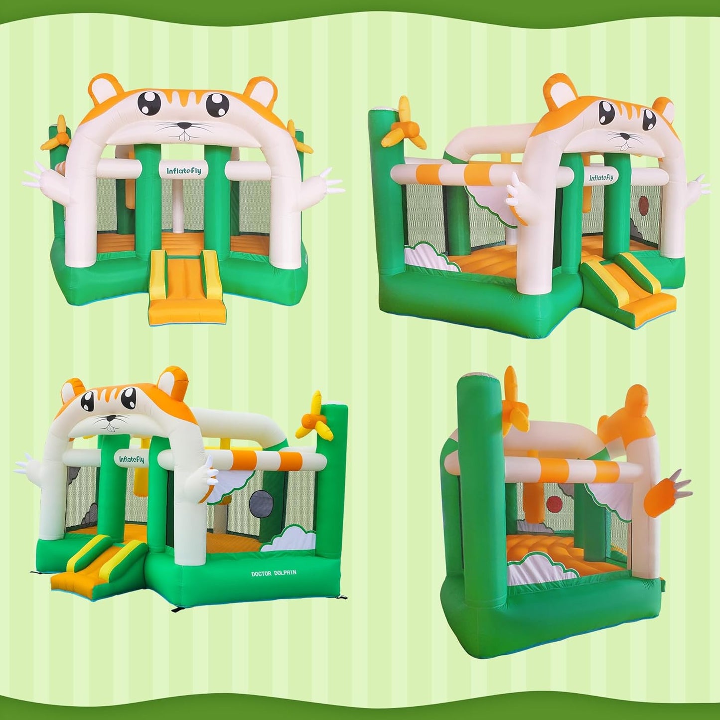 Inflatable Bounce House for Kids with Blower, Bouncy Jumping Castle with Slide, Large Bounce Area Cute Theme Thick and Durable for Outdoor Indoor Play