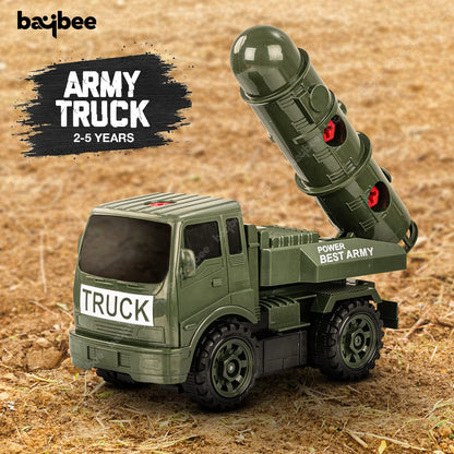 BAYBEE Friction Powered Push and Go Military Truck Toys for Kids