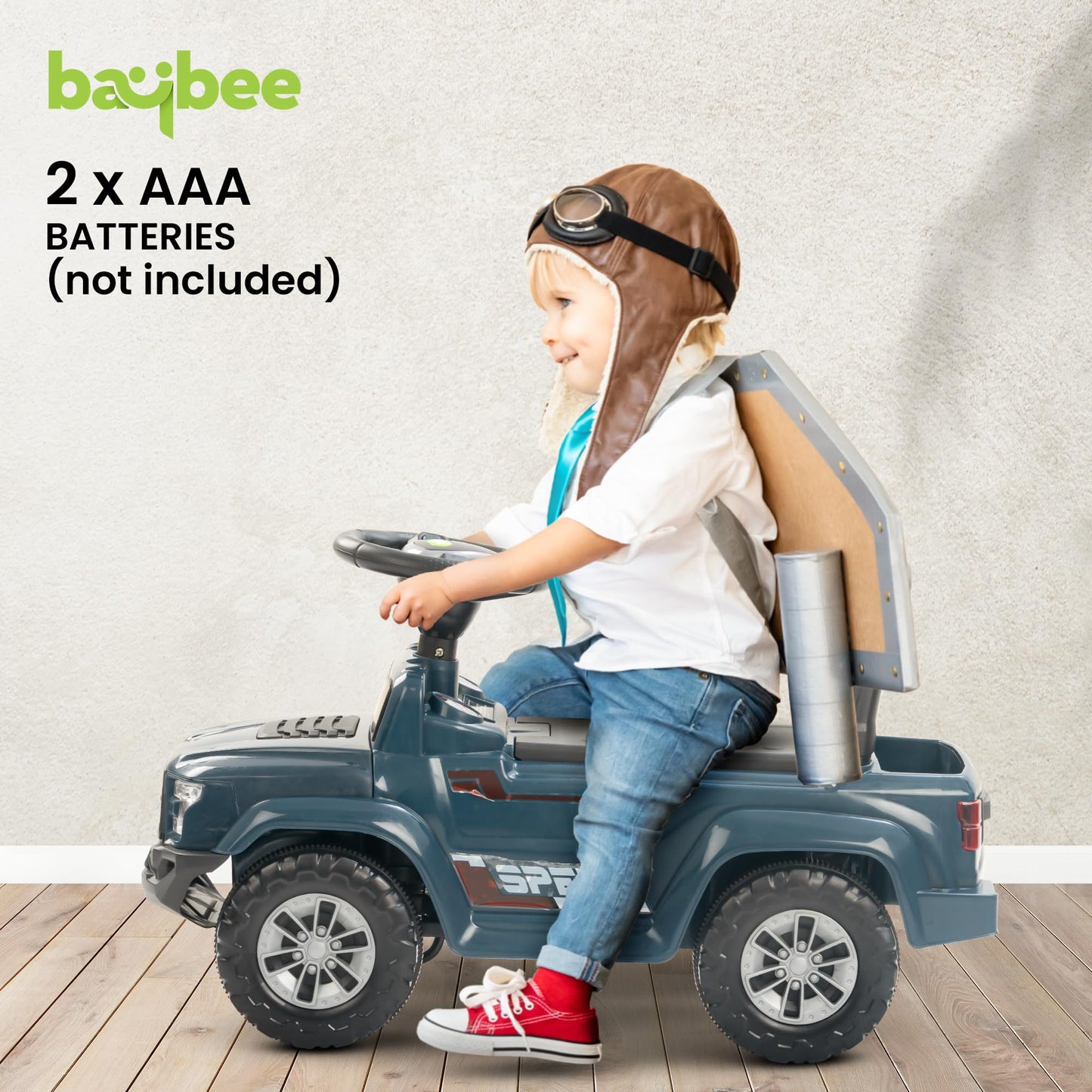 Baybee Push Ride on Baby Jeep for Kids Toys with LED Light & Storage Bin