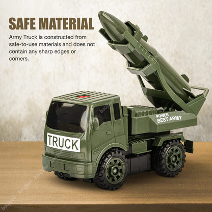 BAYBEE Friction Powered Push and Go Military Truck Toys for Kids