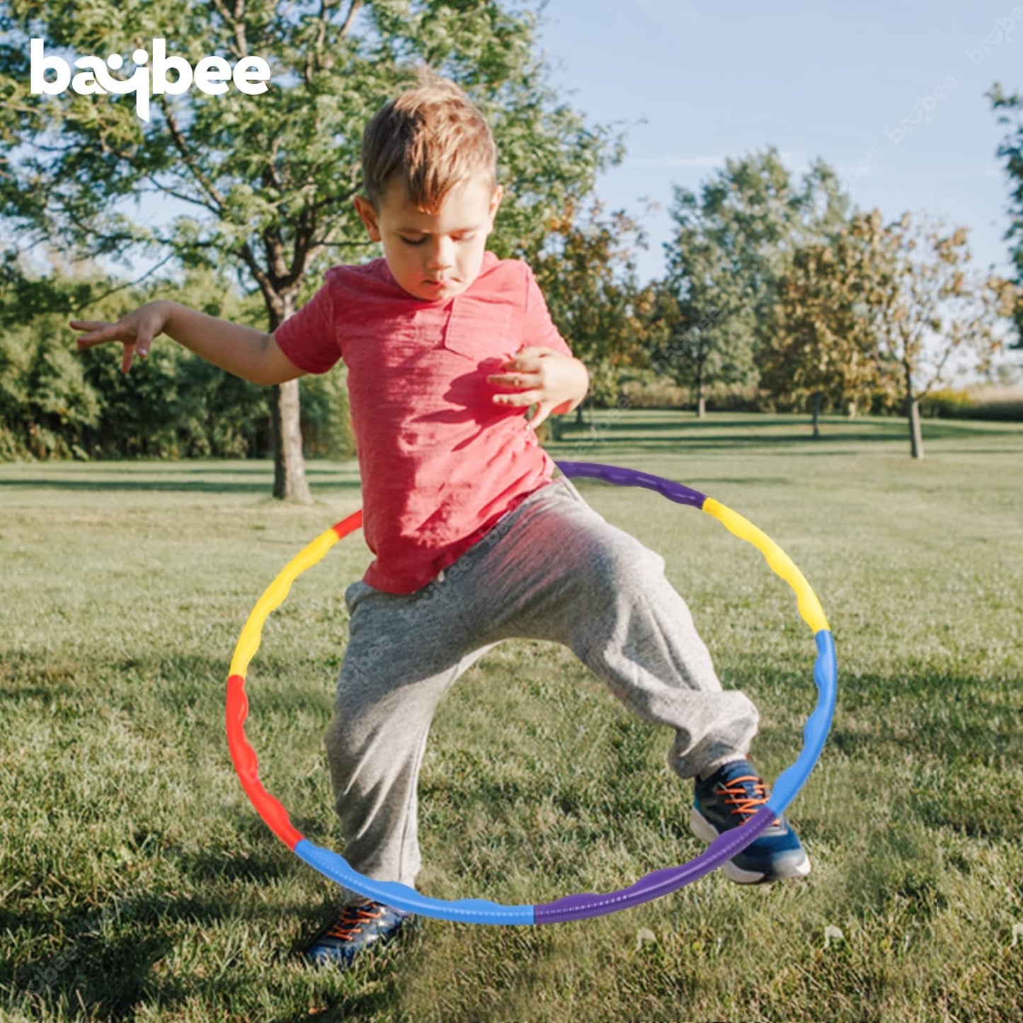Baybee Detachable Hula Hoop for Kids Adults, Fitness Hoola Hoop Rings for Kids with 8 Interlockable Piece