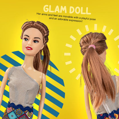 BAYBEE Little Princess Doll for Girls Dressup Toys Girls Doll Set Foldable Hands & Legs Girl Doll with Fashion Accessories Doll House Kids playset