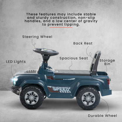 Baybee Push Ride on Baby Jeep for Kids Toys with LED Light & Storage Bin