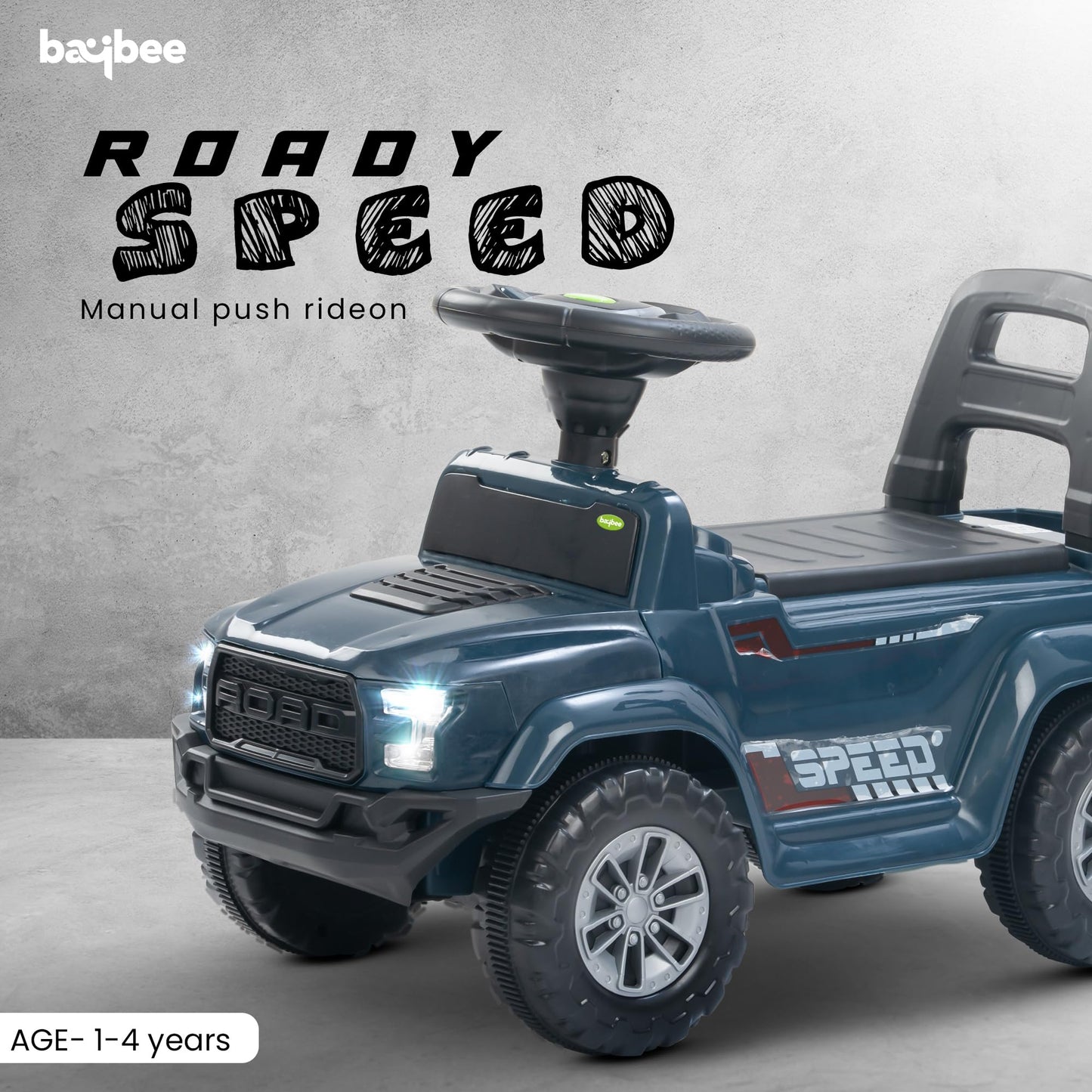 Baybee Push Ride on Baby Jeep for Kids Toys with LED Light & Storage Bin