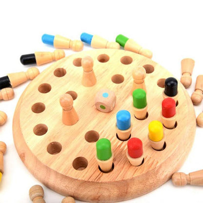 Classic Wooden Color Memory Chess | Fun Intelligence Game for Kids