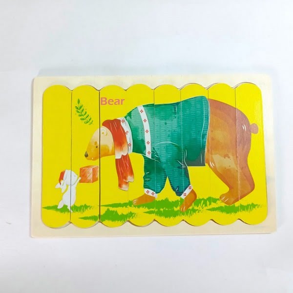 Extrokids Wooden Double sided 8Pc Stick Puzzle Toucan With Bear - EKT1629