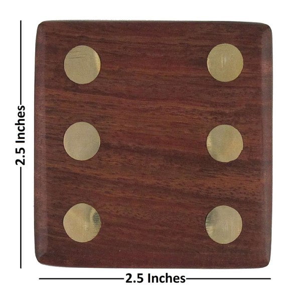 Extrokids Wooden Dice Set of 5 - Brown - EKIT0014