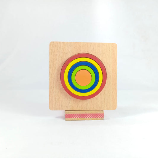 Extrokids DIY CREATIVE 3D WOODEN PUZZLE GEOMETRY SHAPE PUZZLE  EDUCATIONAL TOYS (CIRCLE) - EKT1874