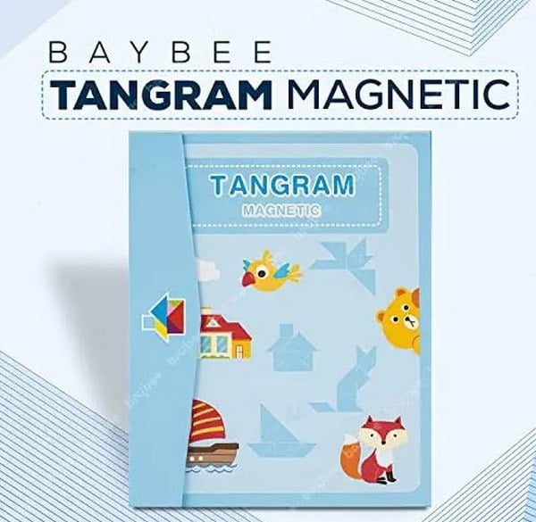 Wooden Tangram Magnetic Puzzles With Book