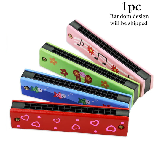 Wooden Mouth Organ | Best Musical Instrument for Kids (One Random Design Shipped)
