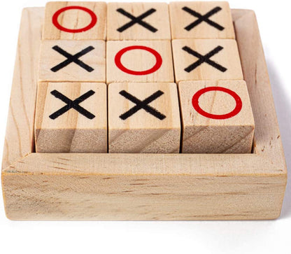 Wooden Tic-Tac-Toe Game | Compact Strategy & Travel-Friendly XO Game
