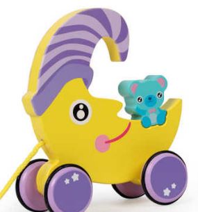 Wooden Moon Pull-Along Toy