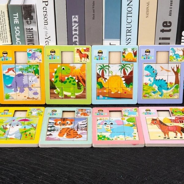 Wooden picture Sliding game - 1 pc  random Design Will be shipped - EKT2168