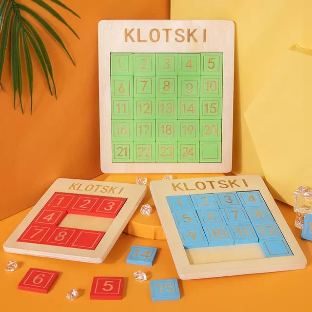 Wooden Number Sliding Game - 1-8 -Red Color - EKT2336