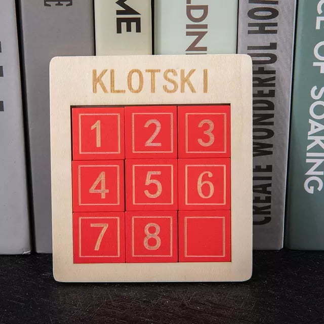 Wooden Number Sliding Game - 1-8 -Red Color - EKT2336