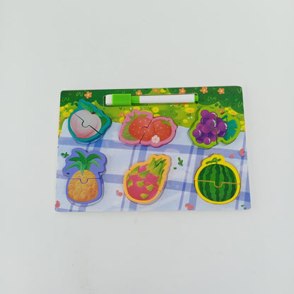 Wooden Puzzles writing board - great for learning - Fruits - EKT2392