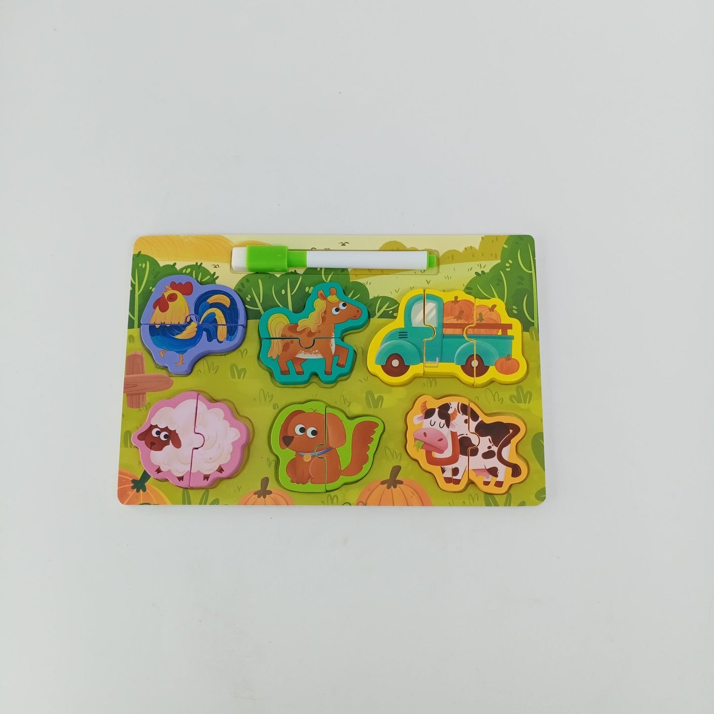 Wooden Puzzles writing board - great for learning - Domestic Animals - EKT2394