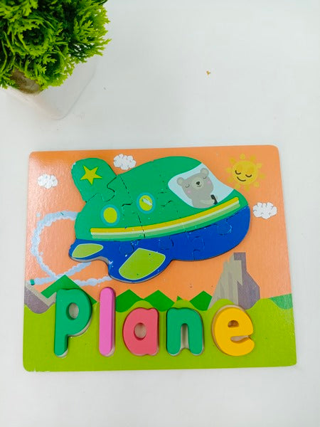 Wooden Zigsaw Puzzle Plane - EKT2621
