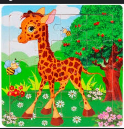 Wooden 16-Piece Jigsaw Puzzle - Problem-Solving Game