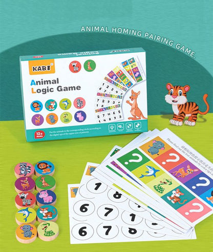 Wooden Four Color Animals Logic Game  - EKT2954