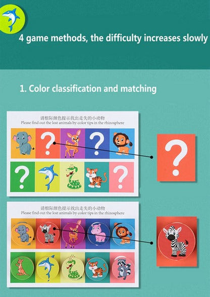 Wooden Four Color Animals Logic Game  - EKT2954