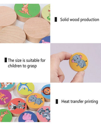 Wooden Four Color Animals Logic Game  - EKT2954